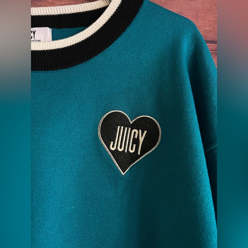 Juicy Couture Teal and Black Sweater - Picture 6 of 6